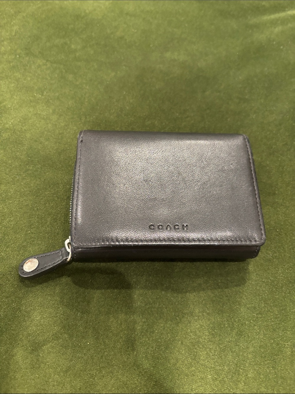 Coach Black Leather Zip Card Holder